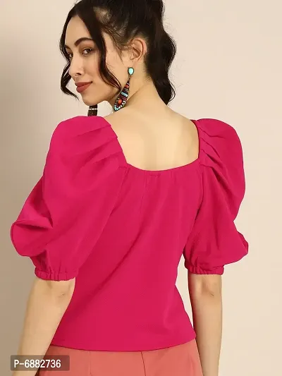 Casual Solid Women Pink Top-thumb2