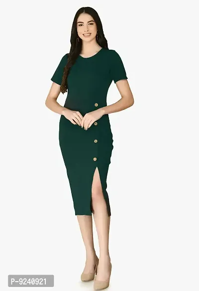 moshe Women Side Slit Bodycon Dress