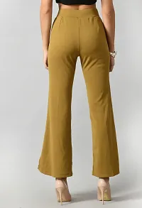 Elegant Cotton Blend Solid Trousers For Women-thumb1
