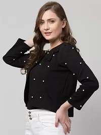 Stylish Black Polyester Applique Shrugs For Women-thumb4