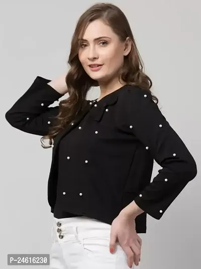 Stylish Black Polyester Applique Shrugs For Women-thumb5
