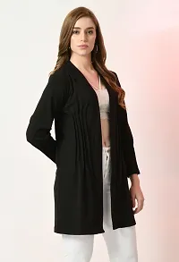 Stylish Black Polyester Solid Shrugs For Women-thumb4