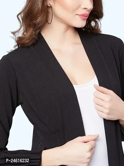 Stylish Black Polyester Solid Shrugs For Women-thumb3