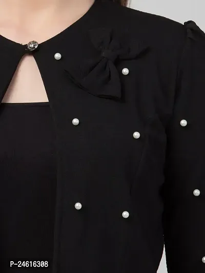 Stylish Black Polyester Embellished Shrugs For Women-thumb4
