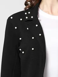 Stylish Black Cotton Blend Embellished Shrugs For Women-thumb1