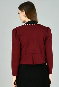 Stylish Maroon Lycra Blended Solid Shrugs For Women-thumb2