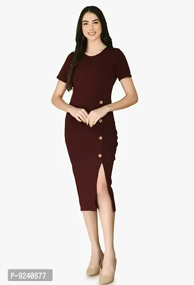 moshe Women Side Slit Bodycon Dress