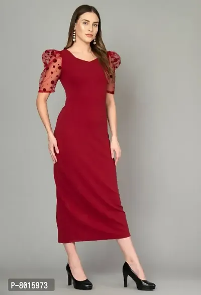 Classic Cotton Blend Solid Dresses for Women-thumb0