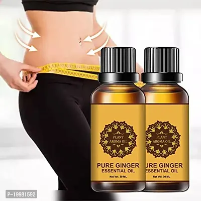 Fat Fat tuner Oil,  100% Natural  Ginger Oil Essential Relax Massage Oil, Belly and Waist Stay Perfect Shape [ 60ml ] ( PACK 2)