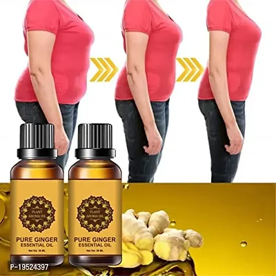 Fat toner Oil,  Natural Drainage Ginger Oil Essential Relax Massage Oil, Belly and Waist Stay Perfect Shape [ 60ml ] ( PACK 2)-thumb0