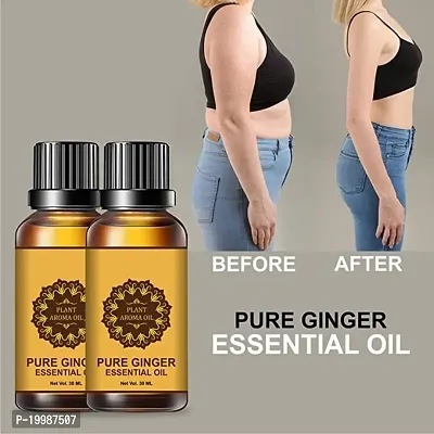 Fat Loss Oil, Ginger Oil Essential Relax Massage Oil, Belly and Waist Stay Perfect Shape [ 60ml ] ( PACK 2)