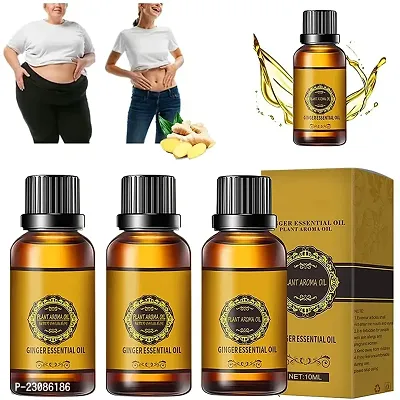 Fat Loss Oil, Belly Natural Drainage Ginger Oil Essential Relax Massage Oil, Belly and Waist Stay Perfect Shape [ 30ml ] (30ML X 3)