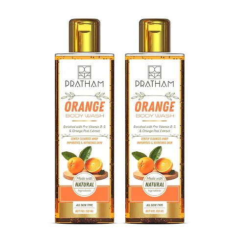 Pratham Advansed Olive  Almond and Orange  Body wash Oil For Nourished Glowing Skin, 240 ml [ pack of 2]