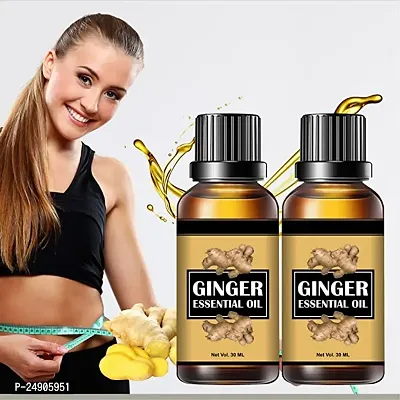 Ginger Essential Oil | Ginger Oil Fat Loss | 100% Pure Natural  Therapeutic Grade for Aromatherapy, hair growth, weight loss  oil ([pack of 2] 60ML)-thumb0