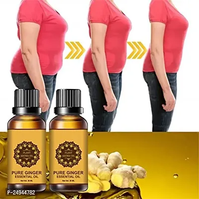 Pratham Ginger Massage Oils For Belly / Fat Reduction for Weight Loss,Tummy Ginger Oil, Fat Burner Oil, Weight Loss Oil For Men  Women-(60ML [ pack of 2])-thumb0