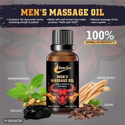 Ecoxon Bull Oil 100% Naturals  Effective Growth Massage Essential Oil |penis growth oil | bull power oil | Big Size Bust Power Massage Oil For Men | ( PACK OF 1) 30 ML-thumb0