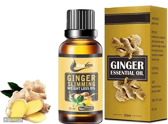 Ecoxon Belly Drainage Ginger Slimming Oil 30 ML,Tummy Ginger Drainage Massage Ginger Oil,Ginger Massage Oil for Lymphatic Drainage,Arnica Oil,100% Natural Massage Oil (30ml) 1 Pack