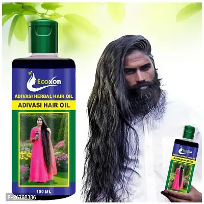 Ecoxon ADIVASI HAIR OIL 100ML - ADIVASI HERBAL OIL HAIR OIL 100ML - for Women and Men for Shiny Hair Long - Dandruff Control - Hair Loss Control - Long Hair - Hair Regrowth Hair Oil [100ml]-thumb0