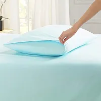 Indian Kingdom 2 Piece Aqua Blue Pillow Cover 450-TC Pure-Cotton Pillow Cover Extra Soft Fabric [17''x27''] Inches-thumb1