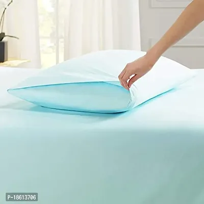 Indian Kingdom 2 Piece Aqua Blue Pillow Cover 450-TC Pure-Cotton Pillow Cover Extra Soft Fabric [17''x27''] Inches-thumb2
