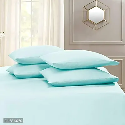 Indian Kingdom 2 Piece Aqua Blue Pillow Cover 450-TC Pure-Cotton Pillow Cover Extra Soft Fabric [17''x27''] Inches-thumb0