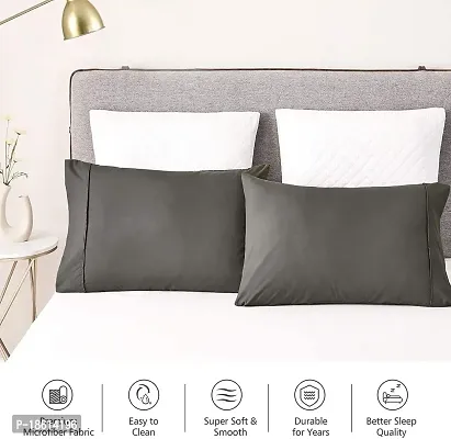 Indian Kingdom - Premium Queen Size Microfiber (20 x 30 Inches/51cm x 76cm) Pillow Covers - Set of 2|Dark Grey-thumb3