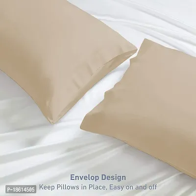 Indian Kingdom - Premium Queen Size Microfiber (20 x 30 Inches/51cm x 76cm) Pillow Covers - Set of 2|Beige-thumb2