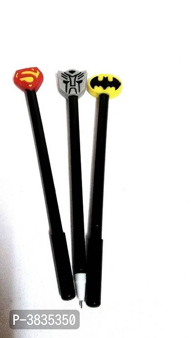 Gel Pens with superhero rubber toppers for kid (set of 2 pen)-thumb3