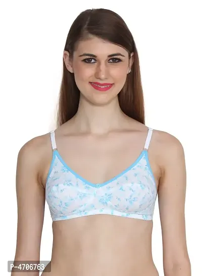 Women's Blue Cotton Bra