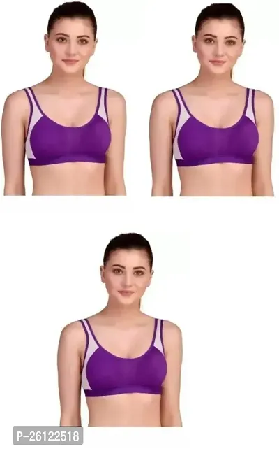 Stylish Cotton Solid Bras For Women, Pack Of 3