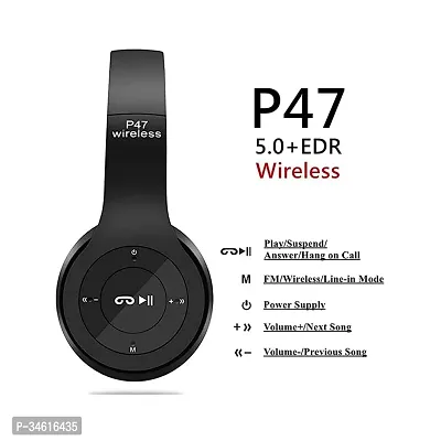 P47 Foldable Wireless  Sports Headphone with Mic and Volume Button Bluetooth Headset-thumb2