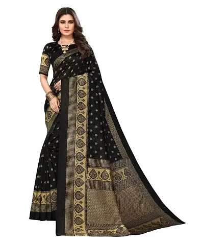 Women Stylish Art Silk Self Pattern Saree with Blouse piece