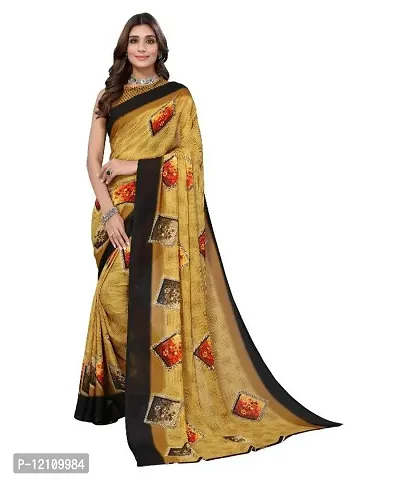 Beautiful Georgette Printed Saree With Blouse Piece For Women-thumb0