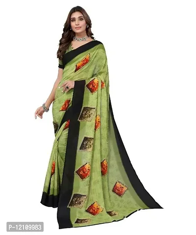 Beautiful Georgette Printed Saree With Blouse Piece For Women