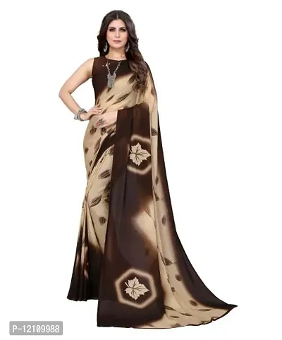 Beautiful Georgette Printed Saree With Blouse Piece For Women-thumb0