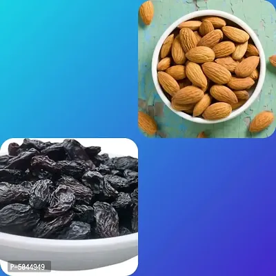 BEST QUALITY DRYFRUITS COMBO 200 GRAM (100 g almond +100 g blak raisins)