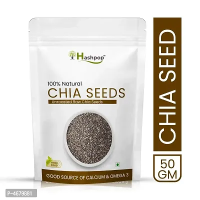 Raw Unroasted Chia Seeds With Omega 3  Fiber For Weight Loss (50GM)