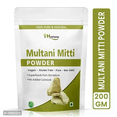HashpopNatural Multani Mitti Powder For Face Pack And Hair Pack Fullers Earth Bentonite Clay 200g
