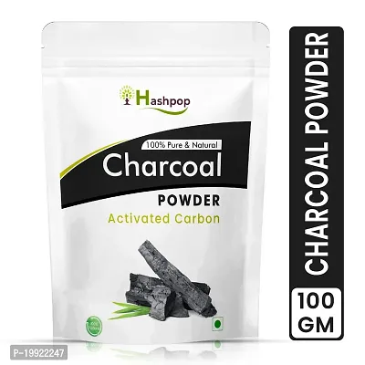 Hashpop Pure Nature Activated Charcoal powder organic Special for DIY Face Mask and Teeth whitening 100g-thumb0
