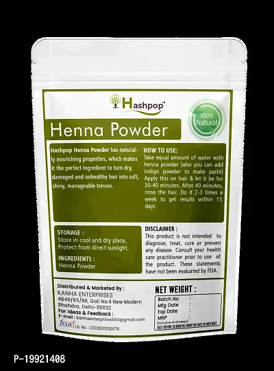 Hashpop Organic And Herbal Henna Leaf Powder For Hair Colour nbsp;400G-thumb2