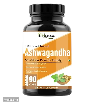 Essential Ashwagandha Capsules Supplement 100% Pure Root Extract 90 Capsules (800 Mg) (800 Mg)