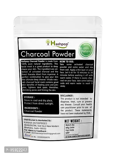 Hashpop Pure Nature Activated Charcoal powder organic Special for DIY Face Mask and Teeth whitening 100g-thumb4
