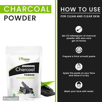 Hashpop Pure Nature Activated Charcoal powder organic Special for DIY Face Mask and Teeth whitening 100g-thumb5