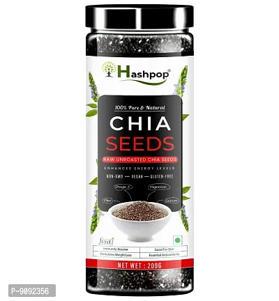 Raw Unroasted Chia Seeds with Omega 3 and Fiber for Weight Loss (200GM)