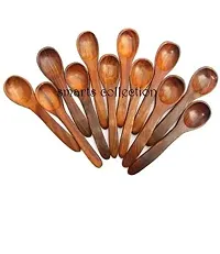 Smarts collection Wooden Serving Spoons Set of 12 (Brown)-thumb1