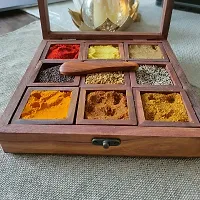 Giftoshopee Wooden Spice Box/Wooden Masala Box Wooden Utility Masala Box/Fiber Top/Made of Finest Wood/Quality-thumb1