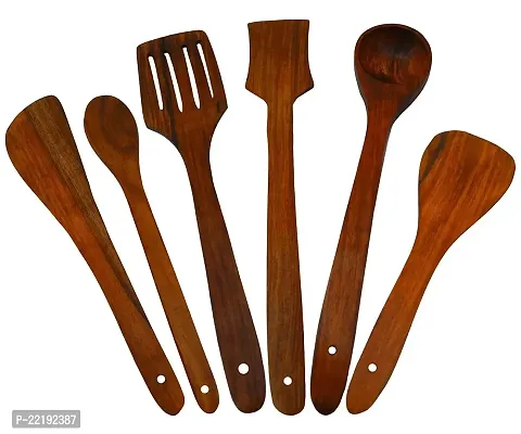 Giftoshopee Handmade Wooden Serving and Cooking Spoon Kitchen Utensil - Set of 5