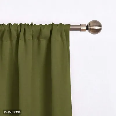 Home Window RodPocket BlackOutt Curtain Pack of 2 Piece (Width - 46 Inch X 60 Inch - Length) Green-thumb2