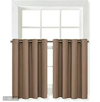 Comfy Home Window Blackout Eyelet Curtain Pack of 2 Piece (Width - 46 Inch X 24 Inch - Length) Brown