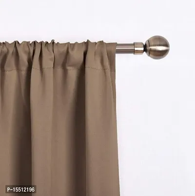 Home Window RodPocket BlackOutt Curtain Pack of 2 Piece (Width - 46 Inch X 60 Inch - Length) Mocha-thumb2